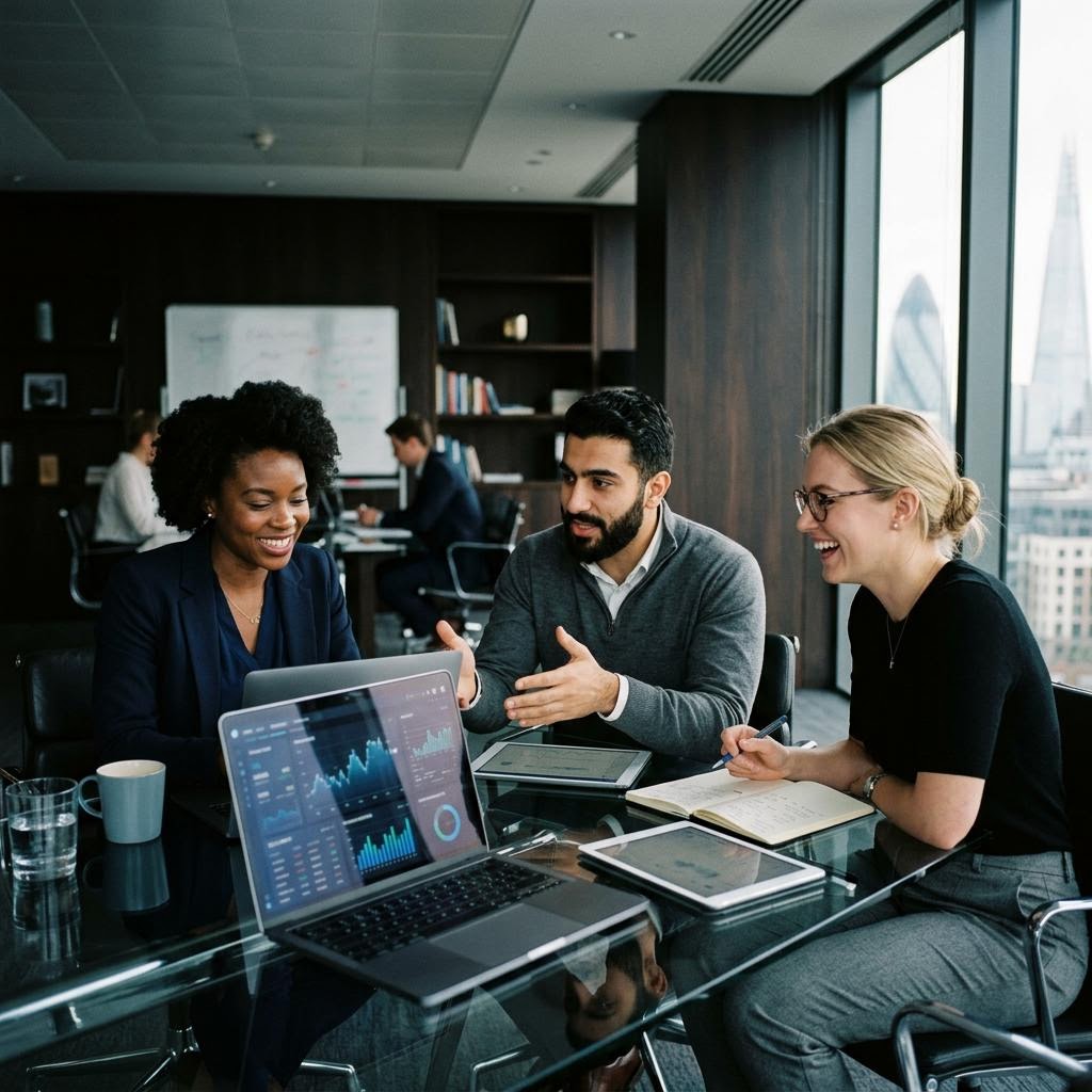 Zunfblüte Analyse-Team im Büro